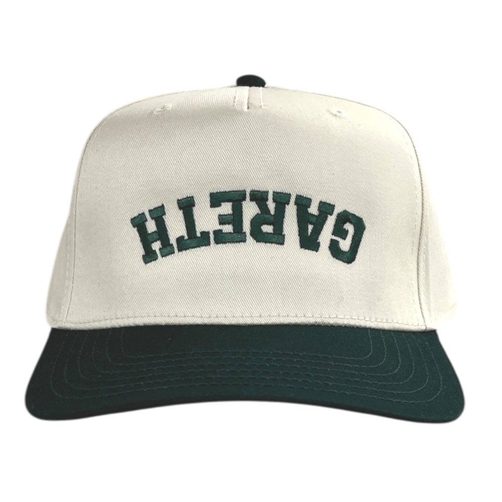 Upside Down Logo Natural and Dark Green Hat