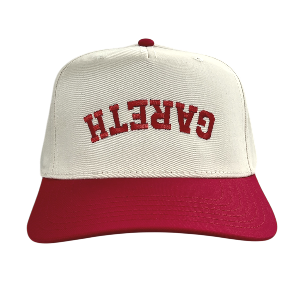 Upside Down Logo Natural and Red Hat